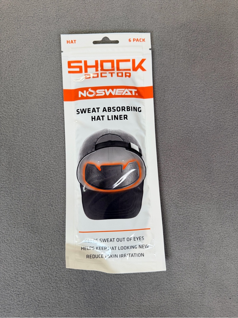 NO SWEAT Shock Doctor Sweat Absorbing Hat Liner - Pack of 6 Liners- New/Sealed